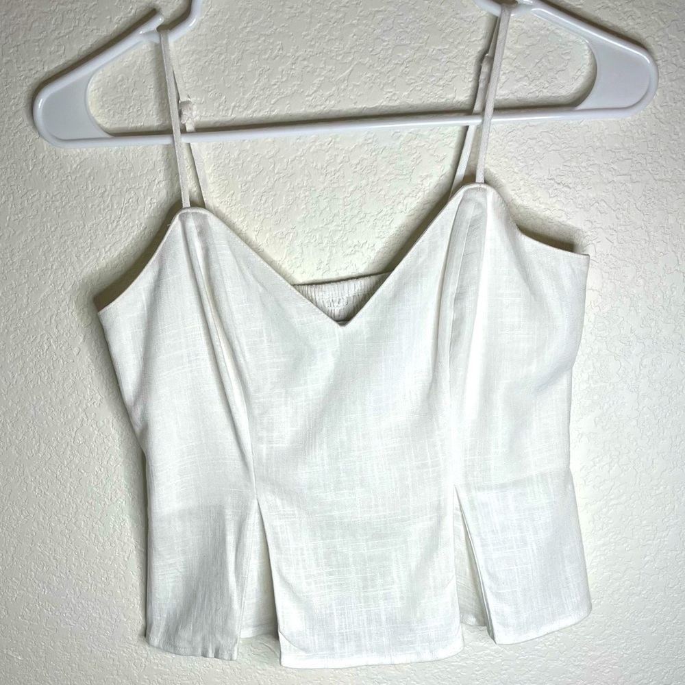 Express • Skinny strap peplum tank • white • xsmall